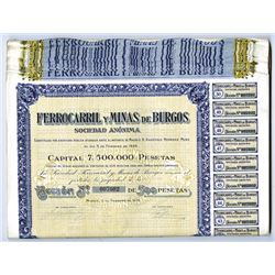 Ferrocarril y Minas de Burgos, 1920 Issued Bond Lot of 50 Pieces