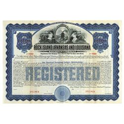 Rock Island, Arkansas and Louisiana Railroad Specimen Registered Bond. 1910.