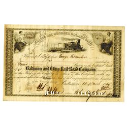 Baltimore & Ohio Rail Road Co., 1865 Issued Stock Certificate