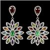 Image 1 : Natural Ruby Emerald Sapphire & Multi Gem Earrings