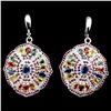 Image 1 : Natural Blue & Fancy Color Sapphire Ruby 84 CT Earrings