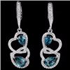 Natural London Blue Topaz Hearts Earrings