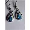 Natural London Blue Topaz & Opal Earrings