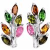 Image 1 : NATURAL MULTI COLOR TOURMALINE LEAF EARRING