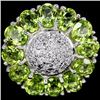 Image 1 : Natural Green Peridot 25 Carats Flower Ring