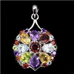 Natural Mozambique Garnet Amethyst Citrine Peridot Topaz Pendant