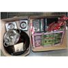 Image 1 : TWO BOXES OF KITCHEN AND STAINED GLASS ETC