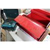 Image 3 : RED TOOLBOX AND TWO ELECTRIC DRILLS