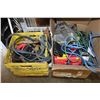 Image 1 : BOX AND CRATE OF TOOLS AND JUMPER CABLES