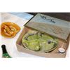Image 2 : POTTERY PLATTERS ETCHED GLASS AND COLLECTIBLE BOTTLES