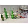 Image 1 : VINTAGE COKE AND SPRITE BOTTLES IN PEPSI TIN