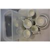 Image 1 : SMALL TOTE OF PORCELAIN COFFEE MUGS AND SAUCERS