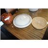 Image 1 : MEDALTA BOWL AND AND LARGE BEAN CROCK AND LARGE LID