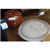 Image 2 : MEDALTA BOWL AND AND LARGE BEAN CROCK AND LARGE LID