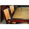Image 2 : PIER 1 IMPORTS MODERN GLASS TOP RATTAN DINING TABLE AND FOUR CHAIRS