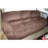 Image 1 : BROWN MICROSUEDE RECLINER SOFA