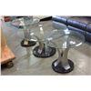 Image 2 : NEW HOME ELEGANCE MODERN 3 PIECE ROUND BEVELLED GLASS COFFEE TABLE SET RETAIL $899