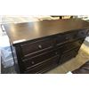 Image 1 : NEW FLOOR MODEL HOME ELEGANCE MODERN DARK FINISH 7 DRAWER SOLID WOOD DRESSER RETAIL $1399
