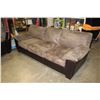 Image 2 : BROWN MICROFIBRE SOFA AND CHAIR