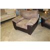 Image 3 : BROWN MICROFIBRE SOFA AND CHAIR