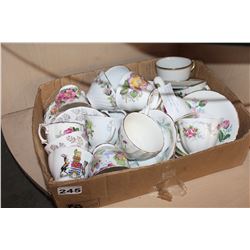 VARIOUS CHINA AND BONE CHINA CUPS AND SAUCERS