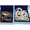 Image 1 : TWO CASES OF ESTATE GOLD TONE JEWELLRY PEARLS AND BEAD JEWELLRY