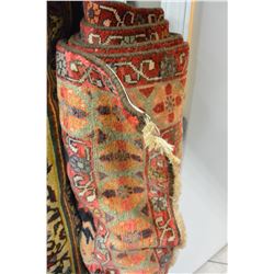 NEW 100% WOOL, HAND KNOTTED NAHVAN , RED, BLACK, ORANGE AREA CARPET, SIZE 3.5 X 1.5 METERS. 45-50 KN