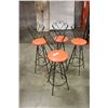 Image 1 : SET OF FOUR RETRO IRON AND LEATHER BARSTOOLS