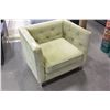Image 1 : NEW SEARS HOME TUFTED MODERN GREEN FABRIC ACCENT CHAIR RETAIL $399