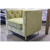 Image 3 : NEW SEARS HOME TUFTED MODERN GREEN FABRIC ACCENT CHAIR RETAIL $399