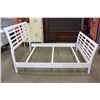 Image 1 : NEW FLOOR MODEL WHITE SEARS HOME QUEENSIZE LATTICE STYLE MODERN BEDFRAME RETAIL $999
