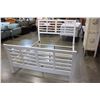 Image 2 : NEW FLOOR MODEL WHITE SEARS HOME QUEENSIZE LATTICE STYLE MODERN BEDFRAME RETAIL $999