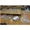 Image 1 : LOT OF VARIOUS CRYSTAL PATTERNED SERVING PIECES LIKE COLUMBIA DOTS ETC AND ETCHED CORNFLOWER STEMWAR