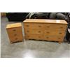 Image 1 : MAPLE SIX DRAWER DRESSER AND NIGHTSTAND