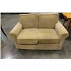 Image 1 : TAN MICROFIBRE MODERN LOVESEAT