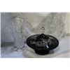 Image 1 : 2 PINWHEEL CRYTSAL VASES AND CUT CRYSTAL DISH