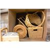 Image 2 : BOX OF WICKER BASKETS AND SEWING ORGANIZER