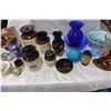 Image 1 : TWO TOTES OF CANNISTERS AND VASES AND GLASSWARE