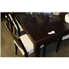 Image 2 : ESPRESSO FINISH DINING TABLE AND SIX CHAIRS