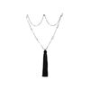Image 2 : 12mm Pearl Silk Tassel Necklace - Rhodium Plated