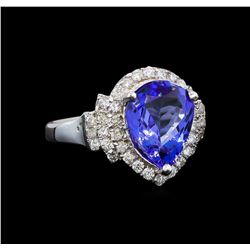 14KT White Gold 2.90 ctw Tanzanite and Diamond Ring