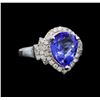 Image 1 : 14KT White Gold 2.90 ctw Tanzanite and Diamond Ring