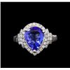 Image 2 : 14KT White Gold 2.90 ctw Tanzanite and Diamond Ring