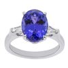 Image 2 : 5.56 ctw Tanzanite and Diamond Ring - 18KT White Gold