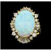 Image 2 : 6.10 ctw Opal And Diamond Ring - 14KT Yellow Gold