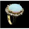 Image 4 : 6.10 ctw Opal And Diamond Ring - 14KT Yellow Gold