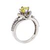 Image 4 : 1.20 ctw Yellow and White Diamond Ring - 14KT White Gold