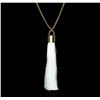 Image 2 : Silk Tassel Square Pendant Necklace - Gold Plated