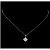Image 2 : 0.60 ctw Diamond Pendant With Chain - 14KT White Gold