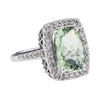 Image 1 : 6.20 ctw Greened Amethyst and Diamond Ring - 14KT White Gold